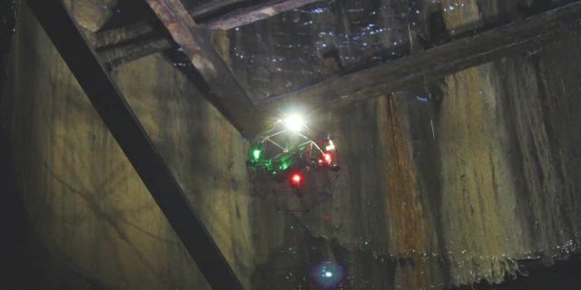 An automated inspection of a vent shaft carried out with a drone